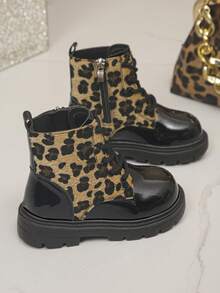 Infant Girls Boots Side Zipper Fashion Comfortable Tall Boots Micro Fleece Lining New Style Kids Boots - Black - View 3