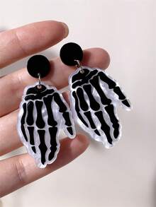 1 Pasang Anting-Anting Wanita Berbentuk Halloween, Hantu, atau Cakar Monster, Aksesori Sempurna untuk Pesta Liburan - MultiWarna - View 2
