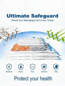 10/9/5/1pc Vacuum Sealed Storage Bags, Made Of Thickened Plastic Material, Large Capacity, Space-Saving, Dust-Proof Storage Bags, Suitable For Travel, Wardrobe And Home Organization. Perfect For Storing Clothes, Bedding And School Or Dorm Supplies. - Multicolor - View 5