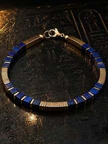 Men's Lapis Lazuli Bracelet: A Top Choice For Everyday Wear With Hematite - Blue - View 3