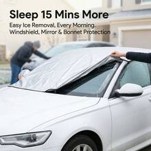 Car Windshield Snow Cover, 4-Layer Heavy Duty All Weather Winter Protector For Ice Frost Snow Sun, Waterproof Windproof Car Cover With Mirror Covers & Reflective Strips, Universal Fit For Most Cars And SUVs, No More Scraping - Multicolor - View 1