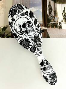 BEATURE Horror Black White Skull Halloween Theme Pattern Air Cushion Comb, Scalp Massage Comb, Anti-Static, Durable ABS Handle, Suitable For All Hair Types, High-Quality Air Cushion Comb. - Air Cushion Comb - View 3