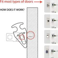 Tatukiko Bedroom Travel Hotel Door Anti-Theft Lock, Portable Anti-Theft Door Stopper Pin, Door Stopper Bolt, Anti-Theft Lock, Travel Lock, Security Protection Lock - Multicolor - View 7