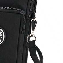 1pc Women Nylon Crossbody Phone Bag, Multi Zipper Pockets Mini Cell Phone Purse, Adjustable Strap Lightweight Shoulder Wallet For Travel Daily - Multicolor - View 7