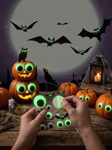 100pcs Glow-In-The-Dark Wiggle Eyes, Mixed Sizes, Self-Adhesive Plastic Movable Toy Eyes, Fluorescent Clay Craft Accessories, Easy-To-Use Handmade Parts, Practical Art DIY Supplies, Popular Seasonal Components, Suitable For Scrapbooking, Card Making, Holiday Creative Decoration Projects - Multicolor - View 6