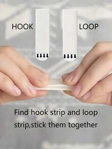 2pcs Hook And Loop Strips, Double-Sided Removable Adhesive Hooks, Waterproof Strong Adhesive Wall Hooks, For Hanging Picture Frames, Artworks, Posters, No Drilling, No Wall Damage, Suitable For Kitchen, Bathroom, Office Home Decor - Multiple Styles - View 6