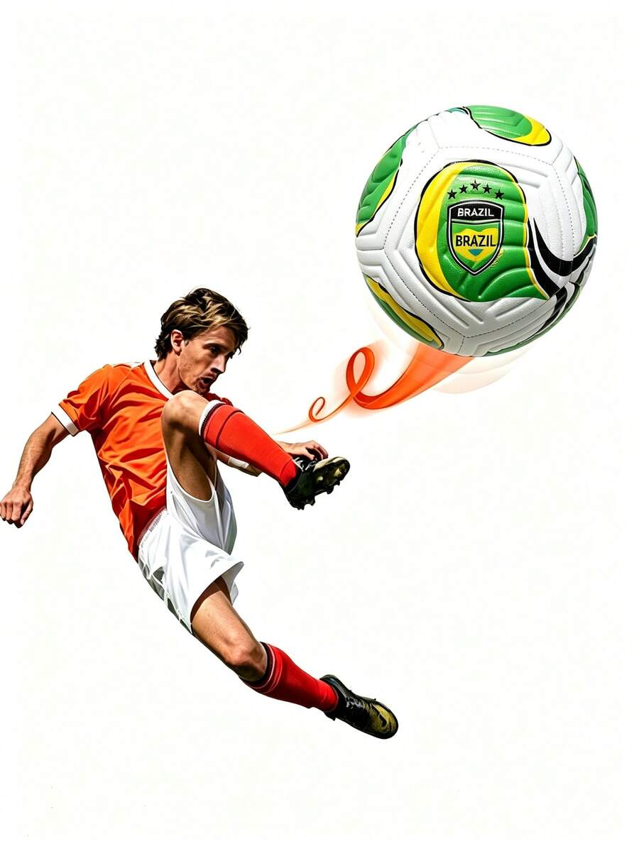 Brazil Commemorative Football World Cup, Seamless Hot Pressed Durable Match Football, Suitable For Matches And Daily Training, Football Gift Medals, Football Matches, Suitable For Collection As Gifts - Multicolor - View 1