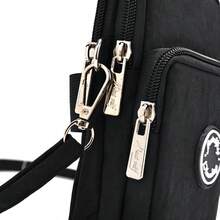 1pc Women Nylon Crossbody Phone Bag, Multi Zipper Pockets Mini Cell Phone Purse, Adjustable Strap Lightweight Shoulder Wallet For Travel Daily - Multicolor - View 8