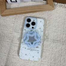 Autumn New Five-Point Star Magnetic Phone Stand With Mirror, Telescopic Desktop Phone Holder - Blue - View 1