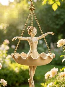 Ballerina Girl Hanging Planter Decorative Craft, Garden Yard Decor Ornament - A - View 3