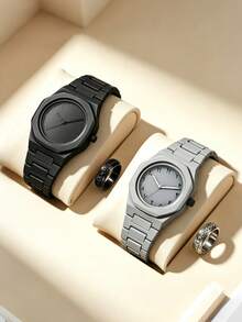 2/4pcs Plastic Sports Men's Watch Set With Ring, Suitable For Daily Wear - Multicolor - View 13
