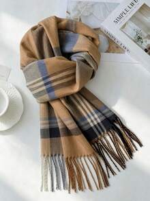 Classic Plaid Scarf, Versatile Boyfriend Gift, High-Quality Reversible Warm Scarf For Men And Women, Suitable For Autumn/Winter - Multicolor - View 5