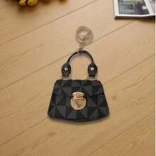 Vintage Luxury Litchi Grain PU Leather Metal Buckle Mini Handbag For Women, Keychain Earphone Coin Storage Hanging Bag - Multicolor - View 9