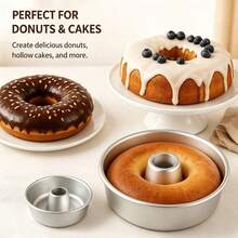3/5/9‑Inch Donut Hollow Molds, Hollow Round Molds, Aluminum Non‑Stick, High‑Temperature Resistant And Easy To Demold. Baking Trays For Making Donuts And Hollow Cakes In Ovens, Professional Kitchenware Suitable For Eid Al‑Adha, Ramadan And Christmas - Donut Mold - View 9