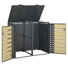 Deck Box Made Of Metal With Storage Foldable With Doors Grey - Grey - View 9