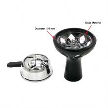 1pc Arabic Hookah Accessory Glass Silicone Bowl Compatible With Charcoal Screen, Black Hookah Bowl - Black - View 4