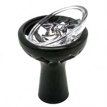 1pc Arabic Hookah Accessory Glass Silicone Bowl Compatible With Charcoal Screen, Black Hookah Bowl - Black - View 9