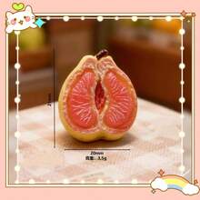 1pc Realistic 3D Peeled Pomelo Keychain, Fun Miniature Food Fruit Pendant, Creative Backpack Accessory Gift, Half-Cut Small Pomelo Fruit Store Resin Mini Accessory, Miniature Scene Decoration DIY Keychain (Random Style And Color) - Multi-color - View 8