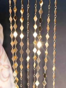 1 Pack, 1 Meter Geometric Rhombus Handmade Chain, Suitable For Necklace, Bracelet And Other Jewelry Making Materials DIY Accessories - Multicolor - View 3