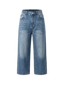 Tween Girl Fashion Straight Leg Loose Casual Denim Jeans - Blue - View 3