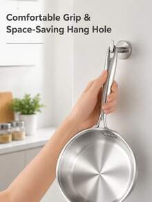 1pc Stainless Steel Non-Stick Frying Pan, No Coating Cookware, Suitable For Steak, Suitable For Gas Stove And Induction Cooktop, Frying Pan, Pot, Cooking Pot, Kitchen, Christmas, Stainless Steel Frying Pan And Wok Set, Cookware Set, Induction Cooktop Suitable Cookware Set - View 2