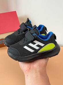 Kids Colorblock Breathable Mesh Shoes Back To School Season Simple Letter Soft Sole Kindergarten Casual Running Shoes - Black - View 2