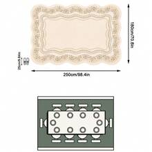 1PC Beige Khaki Vintage Vine Border Pattern French Palace Classical Carpet, Elegant Vintage Style Faux Cashmere Asymmetrical Wavy Rectangular Shape, Intricate Corner Floral Vine And Multi-Layer Wavy Frame Details, Machine Washable Area Rug, Suitable For Living Room, Bedroom, Balcony, All Season Home Decor - Multicolor - View 17