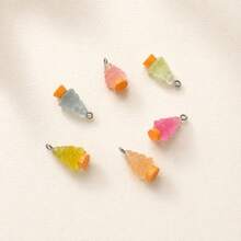 10/20pcs 3D Christmas Tree Resin Pendant Charms, Cartoon Christmas Decoration, Resin Material, Suitable For DIY Jewelry, Earrings And Keychains - Christmas Holiday Handmade Pendants - Luminous Christmas Tree Pendant - View 4