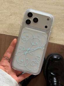 1件透明壓克力極簡花藤手機殼 - 相容於 Phone 17 Pro Max, 17 Pro, 17, 16 Pro Max, 16 Pro, 16, 15 Pro Max, 15 Pro, 14 Pro Max, 14 Pro, 14, 13 Pro Max, 13 Pro, 13, 12 Pro Max, 11, 手機保護殼 - 薄荷綠 - 查看 1