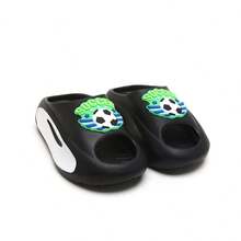 3D Soccer Pattern Kids Foam Slippers Boys EVA Soft Sole Non-Slip Indoor Bathroom Outdoor Beach Casual Slides - Black - View 8