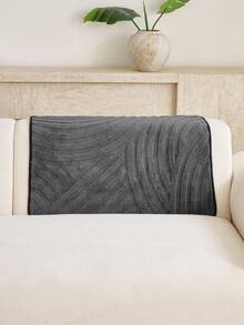 1PC New Thickened Plush Velvet Skin-Friendly Sofa Cover – Machine Washable Pet-Friendly & Stain-Resistant Seat Pad, 3D Water Ripple Jacquard Non-Slip Decorative Sofa Protector Pad, Fits 1, 2, 3, 4-Seater Sofas - Dark Grey - View 6