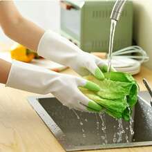 1/3 Buah Sarung Tangan Pembersih Rumah Tangga dengan Manset Panjang, Sarung Tangan Cuci Piring dan Cucian yang Dapat Digunakan Kembali untuk Dapur dan Kamar Mandi - Versi yang ditingkatkan - View 4