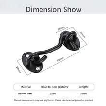 2pcs Privacy Hook And Eye Latch For Barn Door, Stainless Steel Gate Latch Barn Door Lock Cabin Hooks For Gate Shutters Window Slide Barn Shed Cabinet Bathroom - Multicolor - View 10