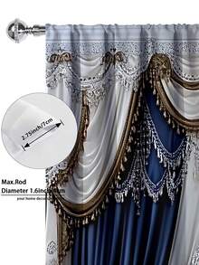 2pcs New Winter Decorative Pendant Christmas Ball Pattern Printed Rod Pocket Curtains, Modern Minimalist Fashion Digital Print Window Drapery Semi-Blackout Rod Pocket Curtains, Daily Use, All Seasons - Multicolor - View 2