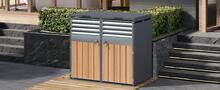 Deck Box Made Of Metal With Storage Foldable With Doors Grey - Grey - View 5