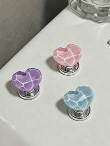 Heart-Shaped Colorful Creative Toilet Tank Flush Button With Love Symbol For Bathroom Toilets - Multi-color - View 3