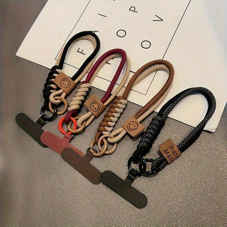 1pc New Universal Phone Wrist Strap Lanyard, Double-Layer Braided Nylon Phone Rope Bracelet, Durable Phone Lanyard Accessory With Card Slot, Birthday Holiday Gift For Mother, Family, Friends, Phone Charm Phone Chain