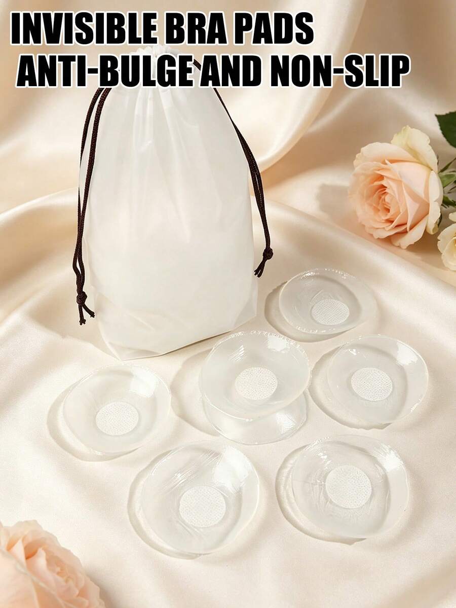 Silicone Nipple Covers, Reusable Invisible Anti‑Exposure Pasties, Women's Lingerie Accessories For Wedding,Sticky Bra, Strapless Bra. - Multicolor - View 1