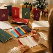 30PCS Christmas Theme Colorful Neutral Pens, Large Capacity Multi-Color Barrel, Smooth Ink Flow, Holiday Card Creation, Planner Decoration, Daily Recording Stationery Set, Christmas Card, Planner DIY, Student Exam Preparation, Marking And Writing Stationery Set - 30-piece Set - View 5