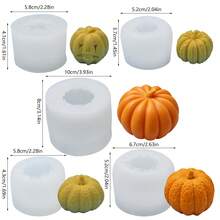 5pcs Halloween Pumpkin Shaped Silicone Candle Molds, Halloween Decoration Plaster Silicone Molds - White - View 15