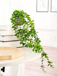 1pc Artificial Eucalyptus Hanging Vine Plant, Home Decor Desktop Office Potted Plant - Green - View 3