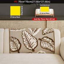 1PC Cream-Style Plush Velvet Sofa Cushion With Large Leaf Pattern – Autumn/Winter Fluffy Skin-Friendly Seat Pad, Non-Slip Pet-Friendly & Stain-Resistant, Sofa Decorative Protector Cover, Machine Washable - Multicolor - View 16