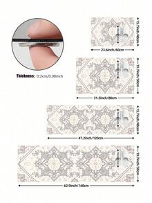 1/2pcs Vintage Diatomaceous Earth Mat, Bohemian Floral Pattern Style Super Absorbent, Non-Slip, Perfect For Bathroom, Kitchen And Dining Room, Quick Drying, Ideal Home Decor And Bathroom Mat Gift, Holiday Gift! - Multicolor - View 9