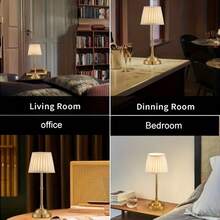 2pcs Wireless Modern Retro Rechargeable Dimmable LED Table Lamp, Touch Control, Camping Light, Bedside Night Light, Dining Room Atmosphere Desk Lamp - Multi-color - View 11