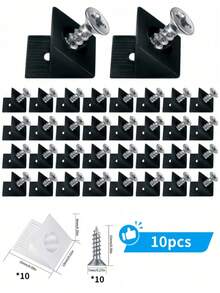 10/20/30Pcs Drawer Wedges With Screws, Drawer Bottom Support Brackets, Fixing Mending Wedges, Plastic Angle Code Bracket Fasteners, Drawer Reinforcement Repair Kit For Furniture Sagging Drawer - Backplate - View 7