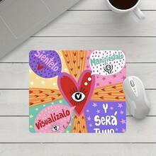 Square Mouse Pad Small Mousepad Mystic Heart Eye Spanish Desk Accessories, Stitched Edge Non‑Slip Rubber Base 9.4x7.8 Inches Desktop Protector Computer Desk Mat Laptop Keyboard Pad For Home Office School Gaming, Gift For Family Friends Colleagues - View 6