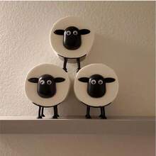 1/3/6pcs Sheep-Shaped Toilet Paper Holder Set, Fun 3D Printed Black Sheep Design Toilet Paper Rack, Freestanding Toilet Paper Storage Rack, Suitable For Bathroom Shelf, Housewarming Gift, Bathroom Decor And Kitchen - Multicolor - View 6