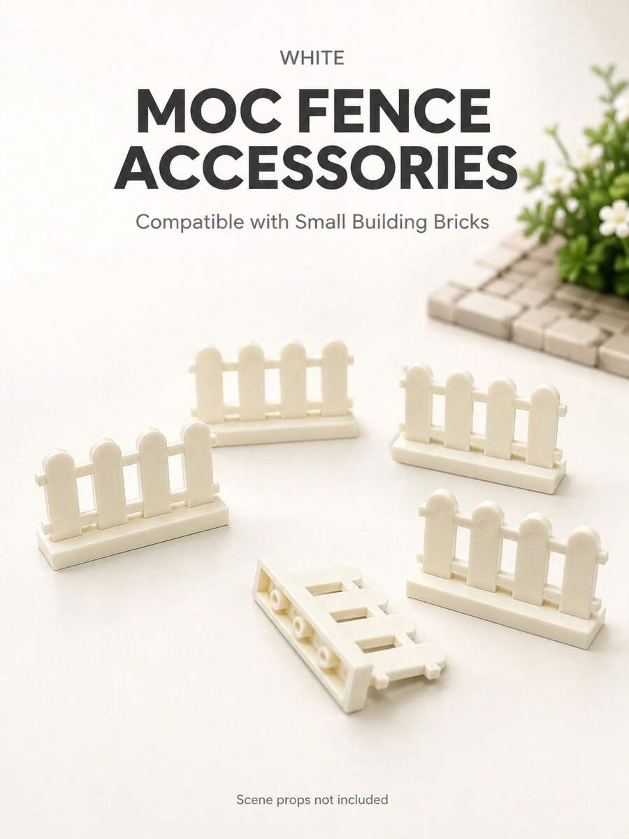 1*4*2 Fence Guardrail Building Blocks Accessories, MOC Building Blocks Accessories Pack, Part Number 33303 Loose Pieces, Suitable For Small Particle Size Building Blocks, Particle Diameter 0.5cm, Adult Toy Building Blocks Assembly Accessories, Small Particle Building Blocks Accessories, Assembly Accessories, Suitable For Scene Construction Decoration Accessories - Multicolor - View 1