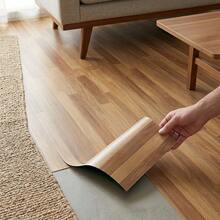 1 Roll Thickened Easy-Clean Wood Grain Spliced Floor Decorative Sticker, Adhesive Wallpaper, Self-Adhesive Vinyl Removable Peel And Stick, Bedroom Living Room Kitchen Tile Sticker, Home Dining Table, Wardrobe Niche Furniture Decoration, Living Room Decoration, Home Decor Floor Sticker - 1PC - View 3