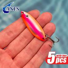 ANFS 5pcs Fishing Lure With Lure Box, Iron Trout Fishing Spoon For Freshwater Saltwater Fishing - Multicolor - View 10